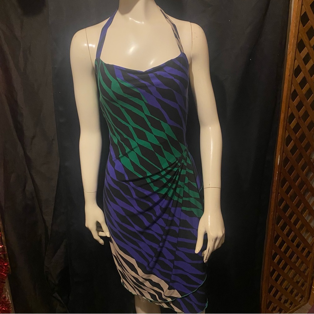 BCBGMAXAZRIA Halter Backless Dress